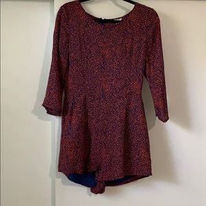 Printed 3/4 sleeve romper